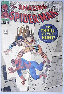 Buy Amazing Spider-Man #34 Kraven The Hunter Marvel Comics (1966) • 69.95£