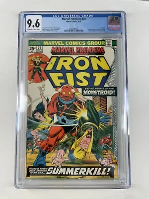 Buy Marvel Premiere #24 💥cgc 💥9.6 White Pages / Iron Fist App 1977 • 149.91£