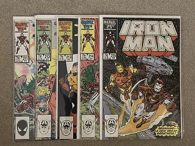 Buy 5 Iron Man Comics, #211, 212, 213, 214, 215 • 12.50£