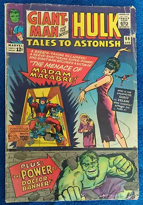 Buy TALES TO ASTONISH VOL1 #66, MARVEL 1965.  GIANT-MAN & HULK!! 12c COVER! VINTAGE! • 16.22£