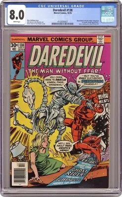 Buy Daredevil #138  CGC VF 8.0  1976 Marvel  Ghost Rider X-over By Byrne • 28.15£