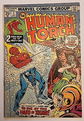 Buy HUMAN TORCH #3 Zemu Valeria The Reptile Phineas Toro Marvel Comics 1975 G/VG • 2.36£