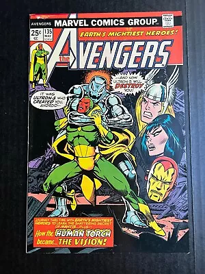 Buy AVENGERS #135 May 1975 ORIGIN Of VISION Ultron Key Issue Human Torch • 34.72£