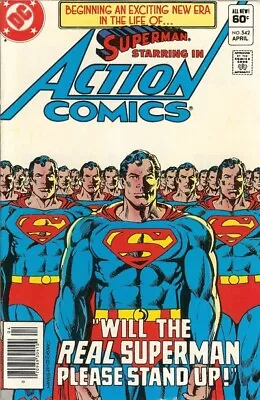 Buy ACTION COMICS #542 VG/F, Superman Newsstand DC Comics 1983 Stock Image • 2.37£