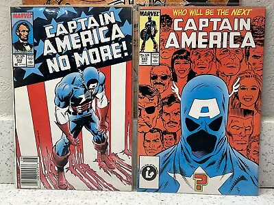 Buy Marvel: Captain America #332 & 333, Rogers Retires/1st John Walker's Capt, 1987! • 31.66£