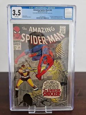 Buy Amazing Spider-Man #46 CGC 3.5 - First Appearance Of Shocker! White Pages 1967! • 130£