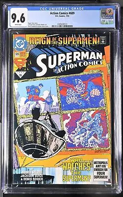 Buy Action Comics 689 CGC 9.6 1993 4345608023 1st Superman Black Suit Key • 47.43£