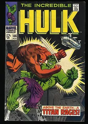 Buy Incredible Hulk #106 VF- 7.5 2nd Missing Link! 1968! Marvel 1968 • 37.16£
