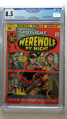 Buy Marvel Spotlight #2 CGC 8.5 VF+       Origin 1st Appearance Werewolf By Night • 666.75£