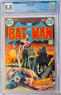 Buy 1972 Batman #244 CGC 5.5 Ra's Al Ghul Battle Cover RARE • 138.53£