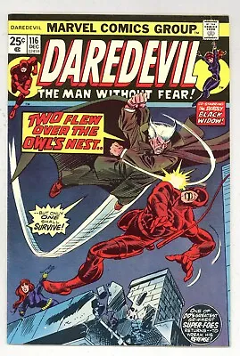 Buy Daredevil 116 VF Kane Cover! Colan Art! BLACK WIDOW! OWL! 1974 Marvel Comic P083 • 14.38£