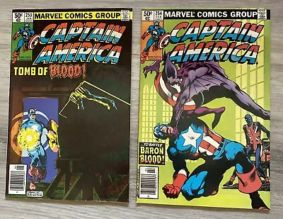 Buy Captain America 253 And 254 Newsstand Lot VF/NM 1st New Union Jack & Baron Blood • 28.92£