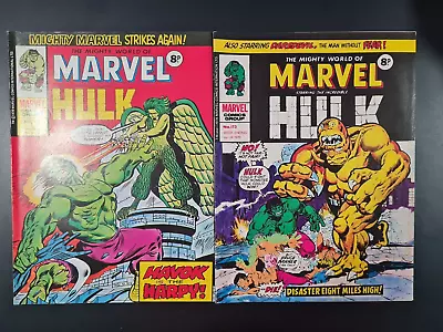 Buy The Mighty World Of Marvel Starring Hulk #172 & #173 Marvel Uk 1976 • 0.99£