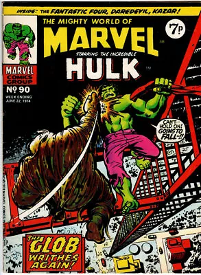 Buy UK Mighty World Of Marvel #90 Hulk #129 Daredevil #14 Fantastic Four #43 • 6£