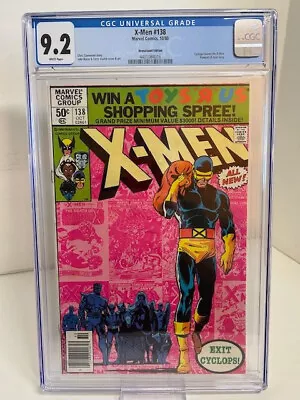 Buy Uncanny X-men #138 CGC 9.2,NEWSSTAND, WP, Cyclops Leaves X-men, Claremont (1980) • 64.34£