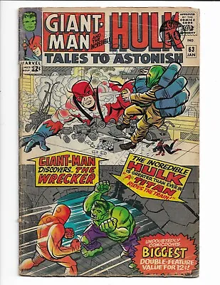 Buy Tales To Astonish 63 - Vg- 3.5 - 1st Full Appearance Of The Leader - Hulk (1965) • 110.82£