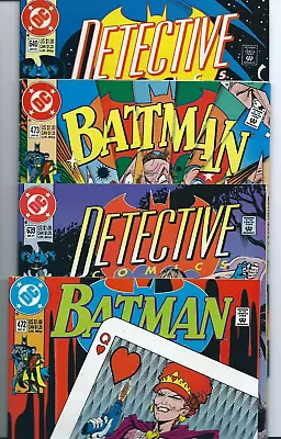 Buy BATMAN #472 & #473 And DETECTIVE COMICS #639 & #640 -COMPLETE:  THE IDIOT ROOT!  • 33.84£
