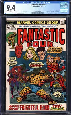 Buy Fantastic Four #129 Cgc 9.4 White Pages // 1st Appearance Of Thundra 1972 • 395.30£