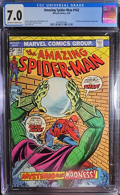 Buy 1975 Amazing Spider-Man 142 CGC 7.0 Mysterio Appearance Danny Berkhart • 140.32£