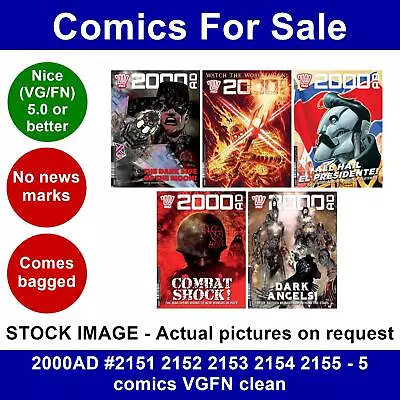 Buy 2000AD #2151 2152 2153 2154 2155 - 5 Comics VGFN Clean • 10.99£