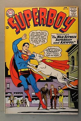 Buy Superboy #118  The War Between Superboy And Krypto!  1965 Cover By Swan & Papp • 80.28£