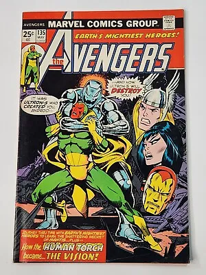 Buy Avengers 135 Marvel Comics Origin Of Vision Bronze Age 1975 • 19.75£