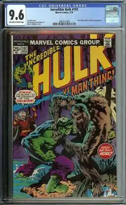 Buy Incredible Hulk #197 Cgc 9.6 Ow/wh Pages // Man-thing App Marvel 1976 • 411.12£