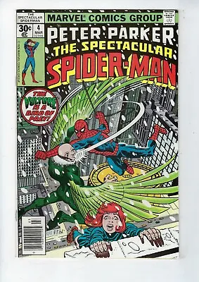 Buy SPECTACULAR SPIDER-MAN # 4 (VULTURE App. HIGH GRADE, MAR 1977), VF/NM • 19.95£