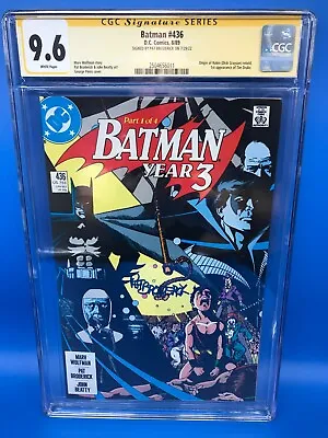 Buy Batman #436 - DC - CGC SS 9.6 NM+ - Signed By Pat Broderick - 1st Tim Drake • 123.05£