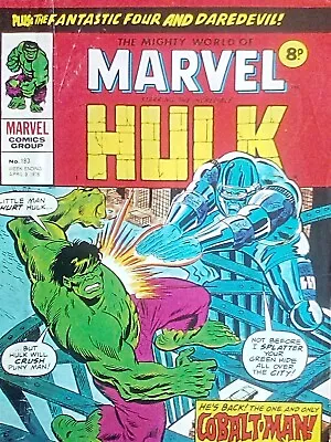 Buy The Mighty World Of Marvel Starring The Incredible HULK No.183, April 1976 V.G. • 4.29£