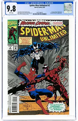 Buy Spider-Man Unlimited #2 (Marvel, 1993) CGC NM/MT 9.8 White Pages Carnage, Venom • 149.99£