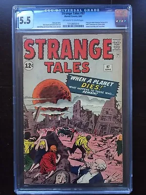 Buy STRANGE TALES #97 CGC FN- 5.5; OW-W; Aunt May And Uncle Ben Prototypes! • 469.15£