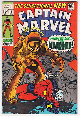 Buy Captain Marvel #18 Fine Minus 5.5 Carol Danvers Gets Her Powers 1969 • 23.65£