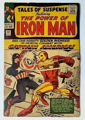 Buy TALES OF SUSPENSE #58, Marvel Comics, Our Grade 5.5-6.0, Iron Man, Capt. America • 234.22£