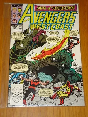 Buy West Coast Avengers #54 Vol 1 Marvel Comic January 1990 Fantastic Four 1 • 5.99£