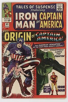 Buy Tales Of Suspense 63 Marvel 1965 VG FN Iron Man Captain America Origin Stan Lee • 56.51£