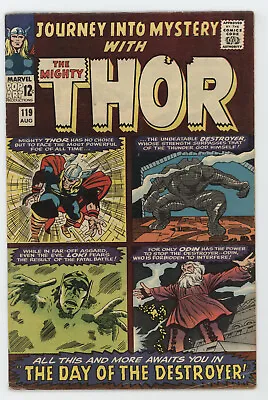 Buy Journey Into Mystery 119 Marvel 1965 FN Thor Destroyer Loki 1st Warriors Three • 55.51£