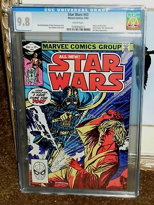 Buy Star Wars #63 Cgc 9.8 Darth Vader Luke Skywalker Cover • 164.88£