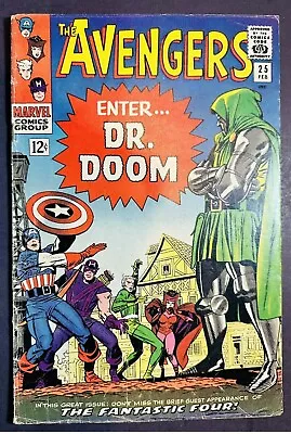 Buy Avengers #25 Fantastic Four Dr. Doom Appearance-  Kirby! Marvel Comics 1966! • 101.98£