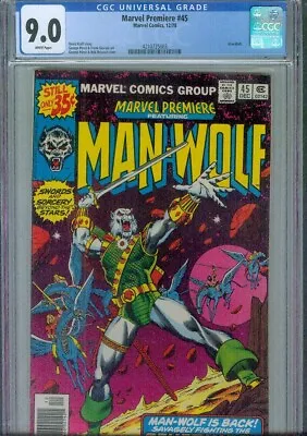 Buy Marvel Premiere #45 Cgc 9.0, 1978, Man-wolf Appearance • 54.55£
