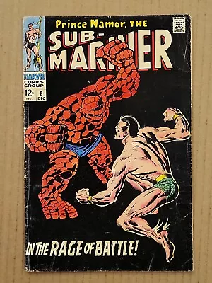 Buy Sub-Mariner #8 Classic Thing Cover Marvel  1968 VG- • 31.87£