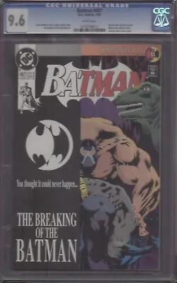 Buy Batman #497 CGC 9.6 NRMNT PLUS, BANE BREAKS BATMAN'S BACK (KNIGHTFALL 11) KEY! • 39.65£