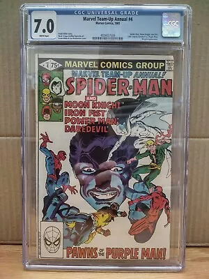 Buy Marvel Team-Up Annual #4 (1981) CGC Graded 7.0 Spider-Man Moon Knight Daredevil • 34.99£