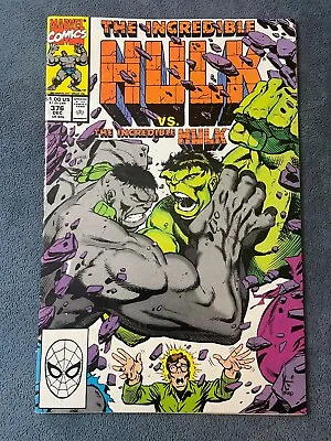 Buy Incredible Hulk #376 1990 Marvel 1st Agamemnon Battle Green Vs Gray VG/FN • 5.52£