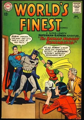Buy WORLD'S FINEST COMICS #136 1963 FN+ Batman BATWOMAN Superman GREEN ARROW  • 27.70£