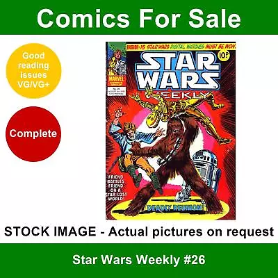 Buy Star Wars Weekly #26 Comic - VG/VG+ 02 August 1978 - Marvel UK • 3.49£