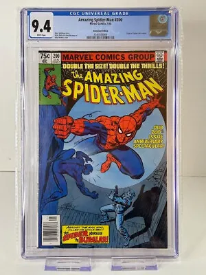 Buy Amazing Spider-Man #200 CGC 9.4, Newsstand,  White Pages, Origin Retold  (1980) • 55.43£