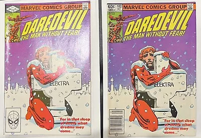 Buy Daredevil #182 - Frank Miller Story & Art, 2 Book Lot, Direct & Newsstand , NM- • 32.09£