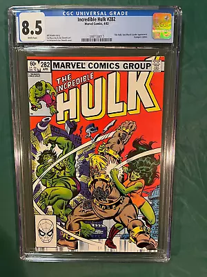 Buy CGC 8.5 Incredible Hulk #282 1st She-Hulk Team Up. Avengers Appearance Milgrom! • 83.94£