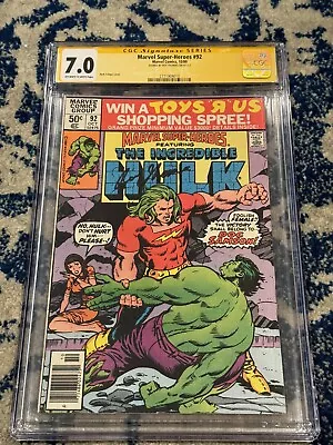 Buy Marvel Super-Heroes #92 1980 CGC SS 7.0 Signed Roy Thomas; Incredible Hulk!💚 • 79.62£